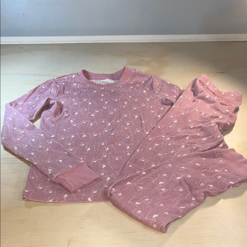 L.L. Bean Kids Pajama Set in Soft Pink Sz 12